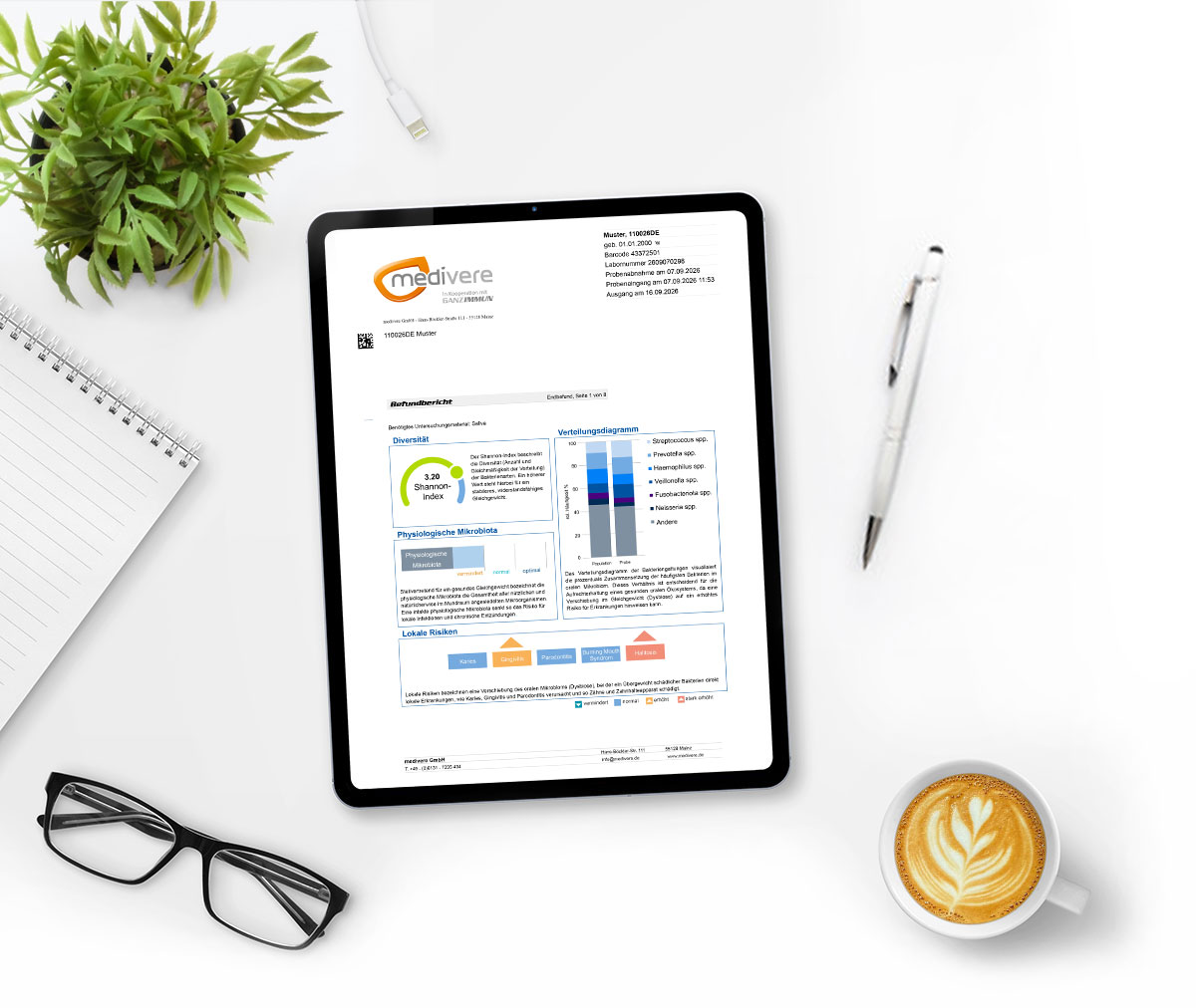 Musterbefund Orales Mikrobiom Test